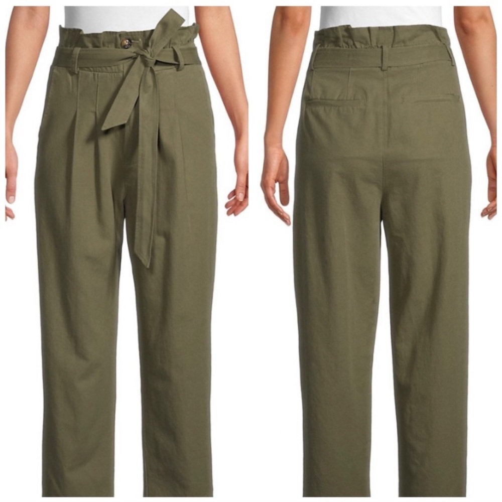 NEW 7 For All Mankind Olive Paperbag Pants